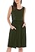 Smallshow Women's Sleeveless Nursing Dresses Patchwork Maternity Breastfeeding Dress Army Green Medium