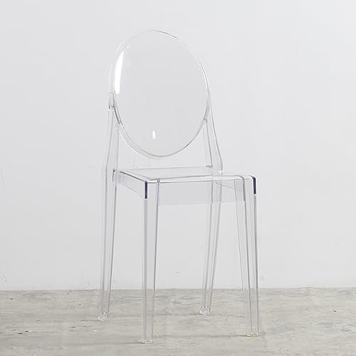 Silla de plástico transparente, apilable, tamaño grande para cocina, dormitorio, bares, restaurantes y cafeterías, diseño, acabado transparente, solución de asiento ile