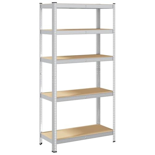 Estantería para cargas pesadas con 5 estantes de madera, 90 x 40 x 180 cm, capacidad de carga por nivel: 175 kg aprox