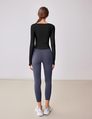 BMJL Womens Workout Tops Built in Bra Active Long Sleeve T Shirt Yoga Athletic Gym Clothes Crop Fall Shirts 20254