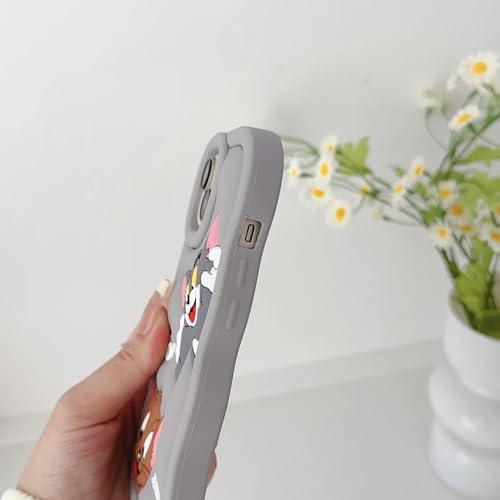 Image of MIDOS Back Cover Compatible with iPhone 15 Plus Soft Silicone 3D Cute Cartoon Full Protective Case for iPhone 15 Plus (Grey)