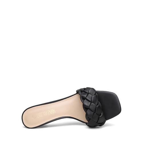 Image of DREAM PAIRS Heels for Women Rhinestone Open Toe Low Kitten Heels Sexy Stilettos Heels Pump Sandals Party Evening Prom Dance Dress Shoes