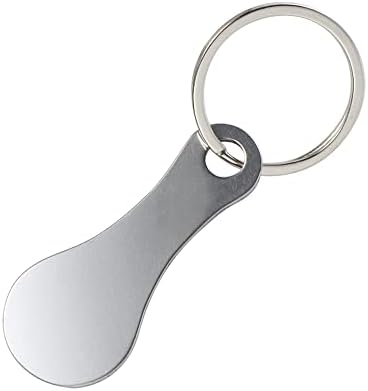 Stainless Steel Shopping Trolley Token, Metal Coin Holder Couple Key Chain DIY Shopping Cart Token, Wine Bottle Opener Bag Pendant(1pc Silver)