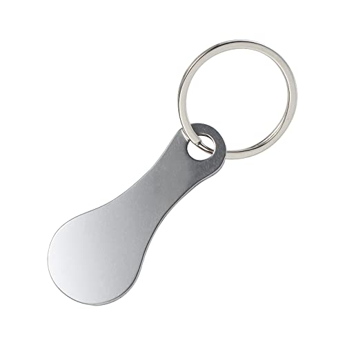 Stainless Steel Shopping Trolley Token, Metal Coin Holder Couple Key Chain Diy Shopping Cart Token, Wine Bottle Opener Bag Pendant(1Pc Silver) #TOP3