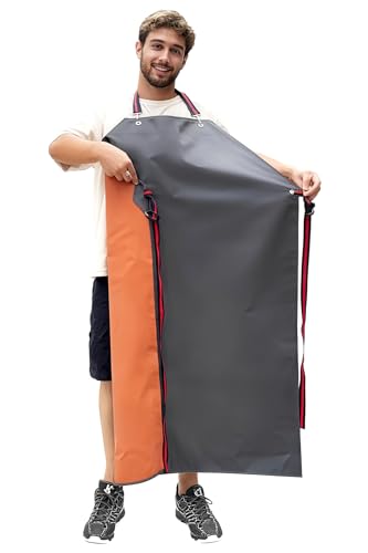 GoldPig Thick Rubber Apron Waterproof Apron for Dishwashing Heavy Duty Chemical Resistant for Butcher Cleaning (1 Grey-47.2 Inches (120cm))