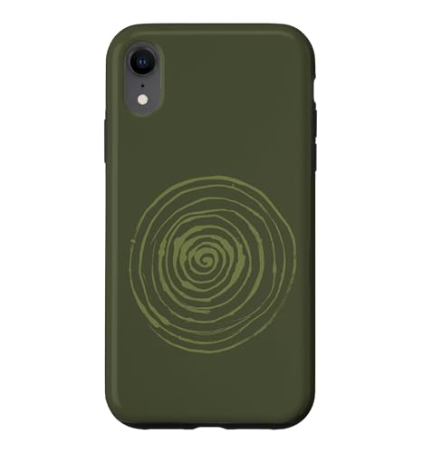 Grunge Spiral Abstract Nature Vintage y2k Earthy Green �X�}�z�P�[�X iPhone XR �p