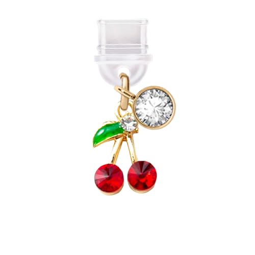 Little crystal cherry charm de téléphone mignon cadeau fille