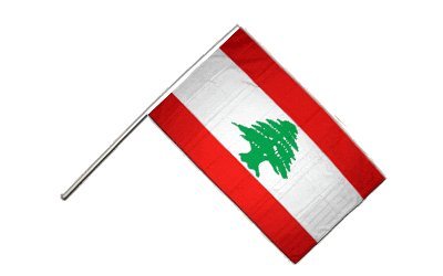 Drapeau Liban sur hampe Digni 60x90 pavillon libanais avec bâton bois intérieur