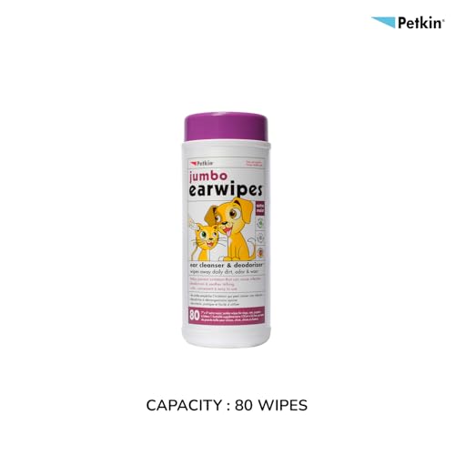 Image of Petkin Jumbo Ear Wipes, 80-Count | Jumbo Ear Cleaning Wipes