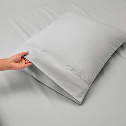 Image of Hearth & Harbor Extra Deep Pocket 3-Piece Bed Sheets Set - Super Deep Fitted Sheet 18 - 24 inces Depth, Fits High Profile Mattresses with Toppers, Twin, Silver Gray