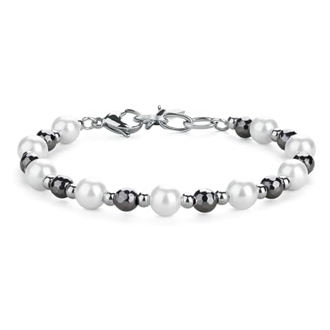 GAVU Stainless Steel Hematite Pearl Bracelet for Men Cover