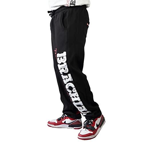 Foto von Brachial Premium Herren Sporthose Gym Schwarz/Weiß L - Trainingshose Jogginghose Sweatpants für Bodybuilding Fitness Freizeit