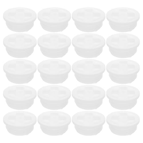 KONTONTY 20pcs 200l Plastic Drum Lid Caps with Threaded Seal, Dustproof Oil Drum Bung Plugs for Chemical Storage, Industrial Barrel Covers Compatible with Small and Large Barrels