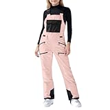 VOGFFR Boys Snow Pants,Girls Boys Snow Pants Kids Insulated Bib Overalls Fashion Waterproof Ski Bibs Snowboard Outfit with Adjustable Strap Pink