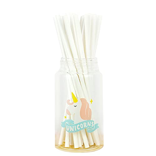 Pitillos de Papel Blanco Biodegradables 6mm Paquete 100
