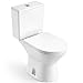 LARDECOR - WC Inodoro de Cerámica, Sistema Rimless Antibacterias | 640x375x770 mm | Váter de Baño con Curvatura Inferior, Drenaje en Pared, Tapa Dura Extrafina UF Amortiguada, Doble Descarga (Blanco)