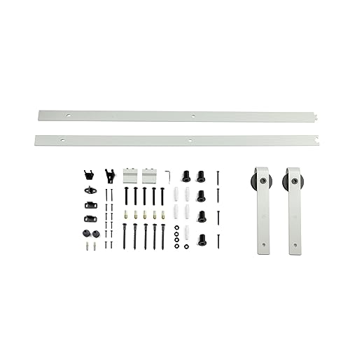 Porte de grange coulissante bois blanc pour séparer un salon avec style - 4