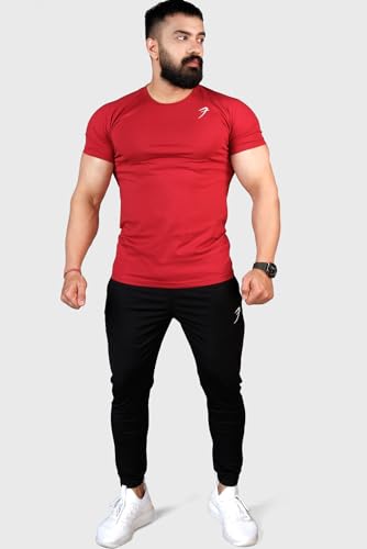Image of FUAARK Men's Solid Slim Fit Sports Gym T-Shirt