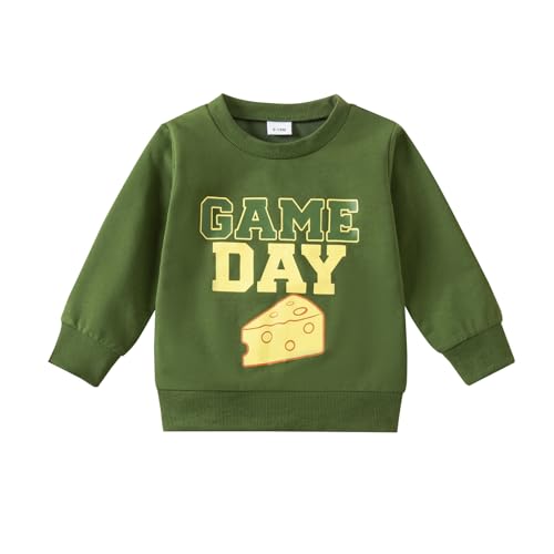 Funpally - Funpally Toddler Football Outfit - Long Sleeve Crew Neck Sweatshirt for Baby Boy Girl, Fall Clothes (Green, 2-3T) - Best Deal on Amazon