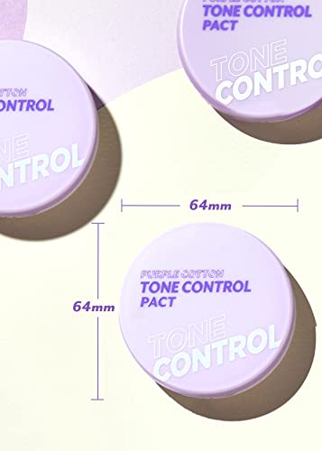 I'm Meme Compact - Purple Cotton Tone Control Pact | With Purple Berry Complex, Mineral, Setting Powder, Translucent, For Smooth And Even Complexion, Tone Correcting, Blurring Effect, Sebum Free, Hd Face Makeup, Pressed Finishing Powder, One Size, Gift, 0.33 Oz #TOP7