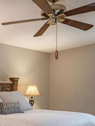 Image of 2 Pack Ceiling Fan Pull Chain Extender, 12 Inches Wooden Decorative Pendant Extension Chains, Beaded Ball Fan Cord Extender Ornament (Walnut)