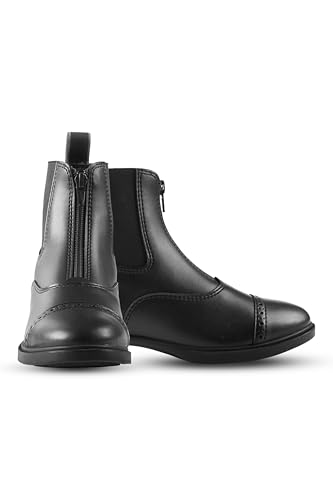 Image of HORZE Wexford Womens' Paddock Boots Synthetic Leather Zip Design Footwear | Durable Horse Riding Boots for Women Equestrian English Style Comfortable Fit for Daily Training Stable Work Lessons