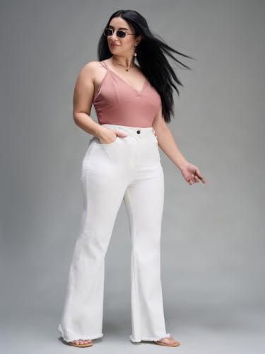 Image of Miss Chase A+ Women's Wide-Leg High Rise Regular-Length Stretchable Denim Jeans