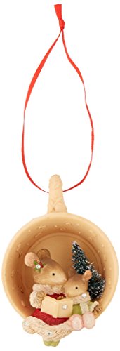 Enesco Heart of Christmas Mice in Tea Cup Ornament 2.87 in