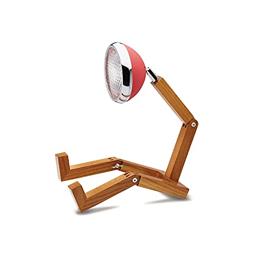 MR. WATTSON Original Tischlampe - Handgefertigte verstellbare LED Nachttischlampe + Schreibtischlampe | B 15,5 x H 18-40 cm | Red Dream