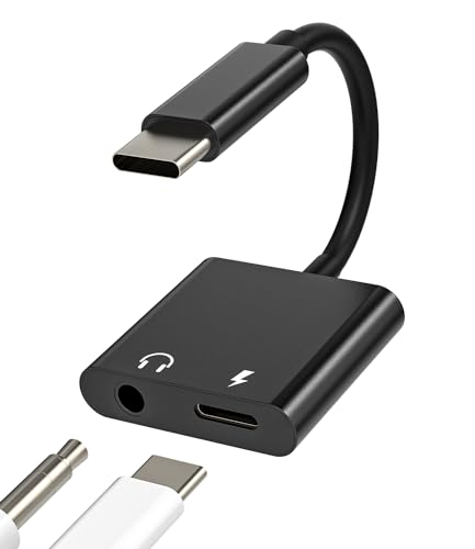 iPhone Aux Dongle USB-C do 3,5 mm ładowarka do słuchawek adapter 2 w 1 kompatybilny z Samsung Galaxy Apple 15 Pro Max Plus iPad 10, Air4/5, Mini6, 12,9 DAC rozdzielacz audio typu C Jack kabel do