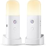 CREWEEL Rechargeable Motion Sensor Night Light, Battery Operated nightlights, Dimmable Motion Sensor Light Indoor, Cordless Motion Activated Night Lights for Adults, Bathroom, Bedroom, Hallway.
