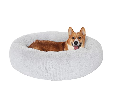 JOLLYVOGUE-Fluffy-Faux-Fur-Plush-Dog-Bed-Cat-Bed-Calming-Donut-Dog-Cuddler-Bed-Washable-Soft-Dog-Round-Bed-Anti-Anxiety-Dog-Cat-Cushion-Bed-for-Small-Dogs-and-Cats-20
