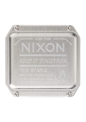 Nixon Staple A1309 - Silver/Black - 100M Water Resistant Men's Digital Sport Watch (38Mm Face, 22Mm Pu/Rubber/Silicone Band) - Made With #Tide Recycled Ocean Plastics #TOP3