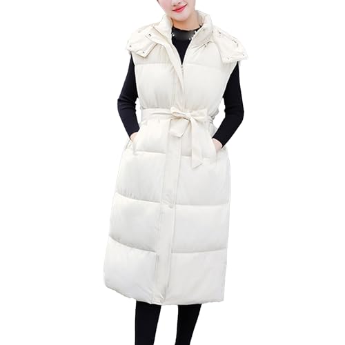 Gilet polaire long femme chaud veste matelassée épaisse avec capuche