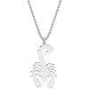 Stainless Steel Scorpion Necklace Scorpio Gifts for Women 18K Gold Plated Jewelry Bug Pendant Necklaces Astrology Gifts