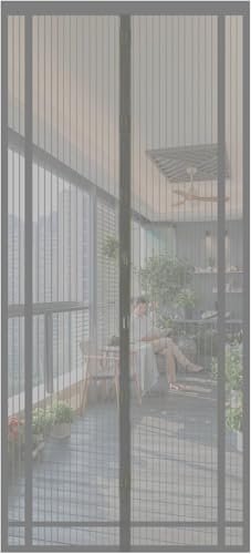 Sekey Fliegengitter Balkontür zuschneidbar – Magnet & selbstklebend, ohne Bohren | Insektenschutzvorhang für Balkon-, Terrassen- und Zimmertüren, 160x230 cm, Grau
