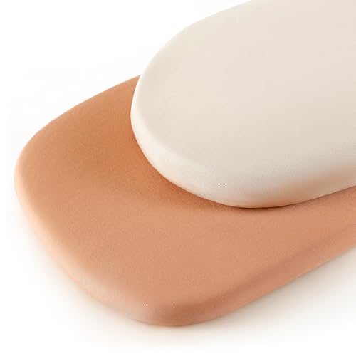 Image of GRSSDER 2-Pack Stretchy Jersey Knit Fitted Bassinet Sheets - Universal Snug Fit for Oval, Rectangle, Round & Hourglass Bassinet Mattresses, Soft Breathable Cradle Sheets