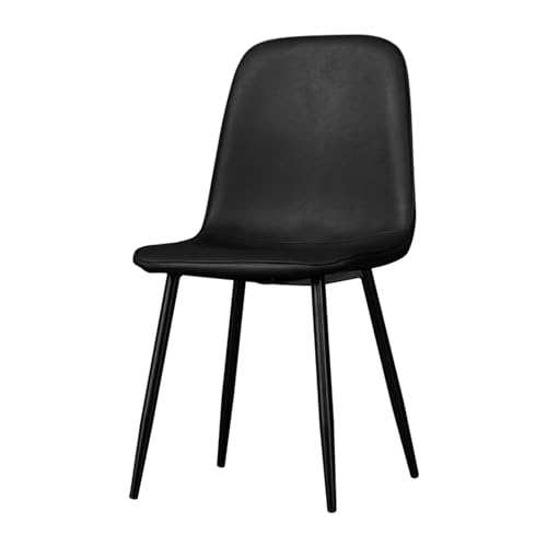 SJIALEN Dining Chair,Home Negotiate Office Desk Backrest Chair for Kitchen Bedroom Living Room Black Legs Reception Chairs Kitchen Chair (Color : Black)