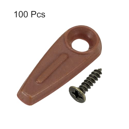 Image of HARFINGTON 100Pcs Picture Frame Backing Hardware Clip with 100Pcs Screws Turn Button Fasteners Set Picture Turn Backing Clips for Craft Hanging Picture Drawing, Brown