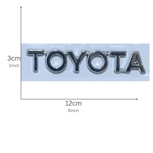 SKM Car Emblem Chrome Finish Oval Shape Logo Monogram Sticker Compatible with Toyota (Big)