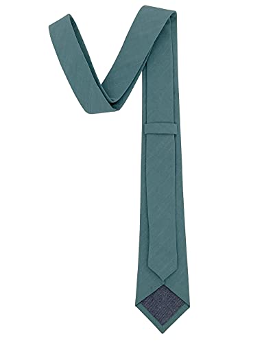 Image of Kebocis Mens Solid Color Cotton Necktie for Men