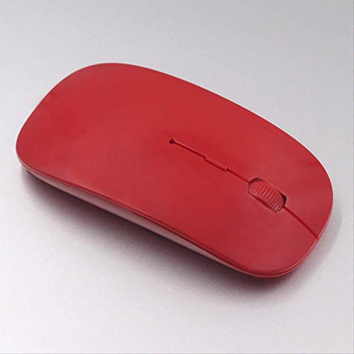 Ratón inalámbrico 2.4G ultrafino y rojo para un escritorio creativo y moderno