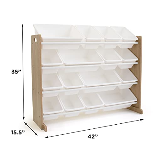 Humble Crew Extra-Large Toy Organizer, 16 Storage Bins, Universal, Natural/White #TOP3