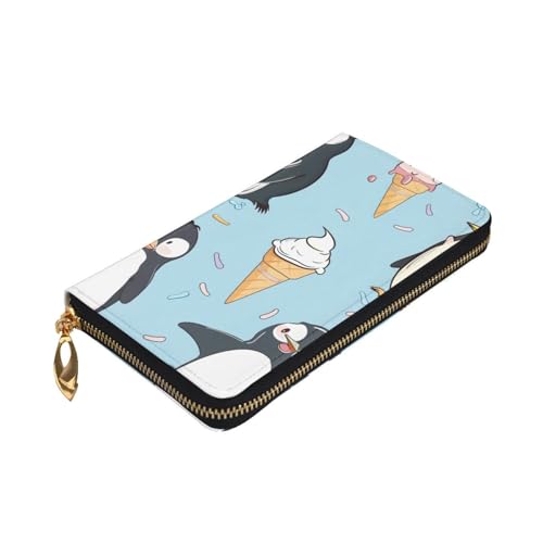 Cute Penguins Printed Long Wallet for Women Men Cute PU Leather Wallet with Coin Purse and Credit Card Holder3
