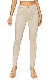KHAKI & BLUE Women’s The Everyday Garment-Dyed Skinny Jeans – Soft Stretchy High Rise Comfy Casual Pants 79500JDM777_Beg 8