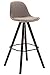 CLP Taburete De Bar Franklin Square Tapizado En Tela I Taburete Alto Con Respaldo & Reposapiés I Silla Alta Nórdica Con Base De Madera I Color:, Color:gris pardo, Color del marco:cappuccino