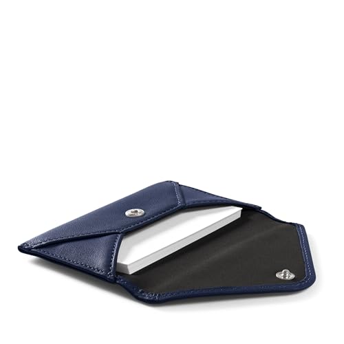 Leatherology Navy Blue Envelope Card Case - Holds up to 30 business cards, light gold hardware, compact and functional3