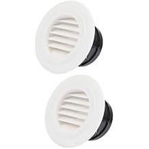 2 PCS Round Air Vents Louver, Thicker Soffit Vent Cover Grille Cap with Built-in Fly Screen Mesh,3 Inch, Circular...