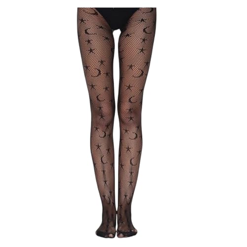 Yoowan Medias de encaje negro de cintura alta para mujer, Negro, L Grande alto