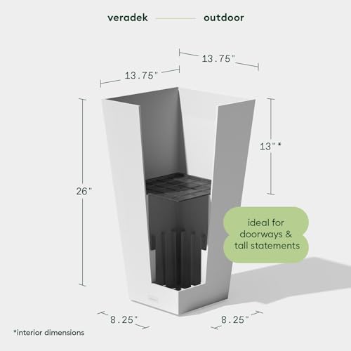 Image of Veradek Pure Series Taper Planter & Drip Tray - Tapered Planter with Shelf